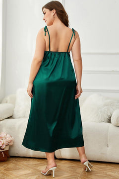 Sophisticated Plus Size Tie-Shoulder Night Dress