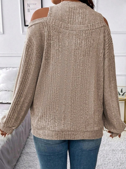 Stay Stylishly Warm with Cold Shoulder Sweater