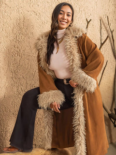 Enchanted Winter Embrace: Luxurious Plus Size Coat