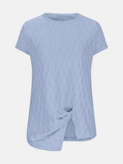 Luxurious Sheer Ruched T-Shirt - Effortless Elegance