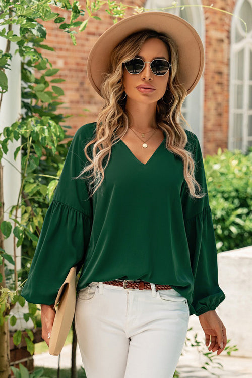 Chic & Versatile Ruched Sleeve Blouse