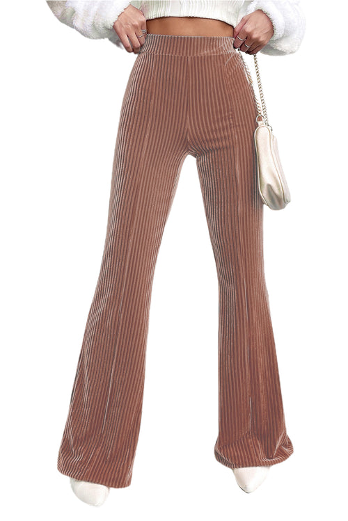 Whimsical Dusty Pink High Waist Flare Pants