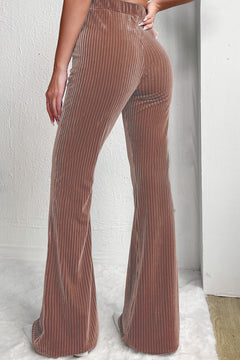 Whimsical Dusty Pink High Waist Flare Pants