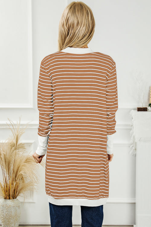 Chic Striped Pocket Cardigan for Everyday Magic