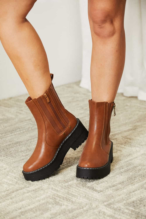 Opulent Allure Zip Platform Luxe Boots