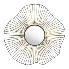 Comet Round Mirror Black & Gold