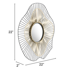 Comet Round Mirror Black & Gold