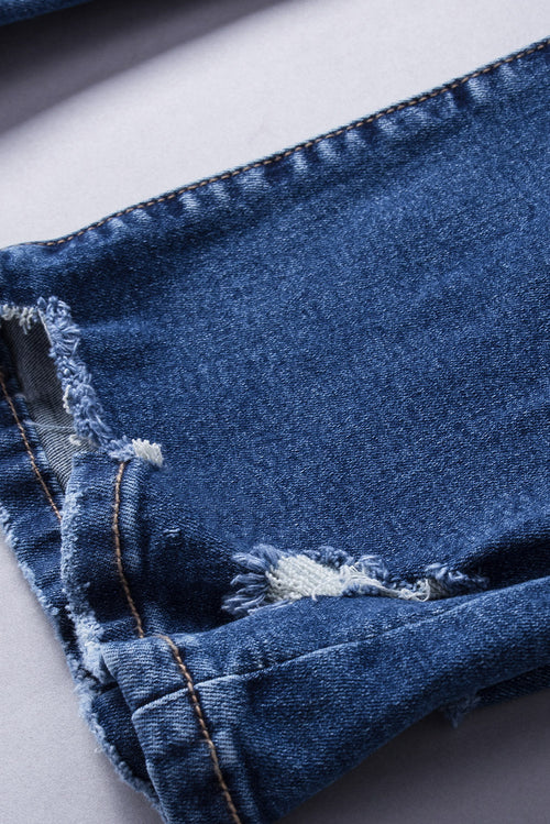 Blue Distressed Flare Jeans: Elevate your denim!