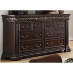 Opulent Dark Cherry Dresser with Gold Touches