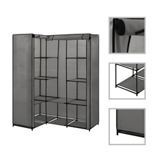 vidaXL's Luxurious Grey Corner Wardrobe: Noble Elegance