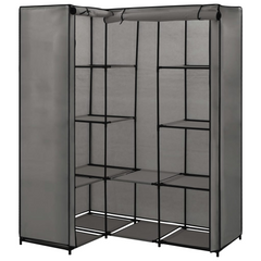 vidaXL Corner Wardrobe Gray 51.2"x34.3"x66.5"