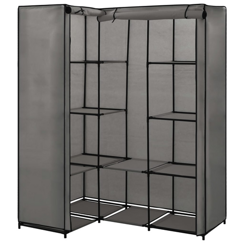 vidaXL's Luxurious Grey Corner Wardrobe: Noble Elegance