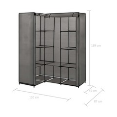 vidaXL's Luxurious Grey Corner Wardrobe: Noble Elegance