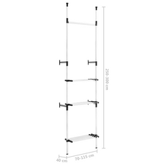 vidaXL Luxurious Aluminum Telescopic Wardrobe System