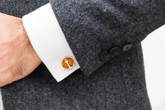 Luxury Amber Anchor Cufflinks: Elegance Redefined