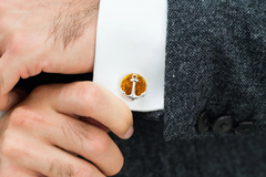 Luxury Amber Anchor Cufflinks: Elegance Redefined