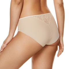 Beige Lace Bikini Panty: Opulent Elegance.