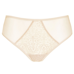 Beige Lace Bikini Panty: Opulent Elegance.