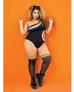 Mapale Pride One Shoulder Bodysuit: Love's Embrace 🌈🖤