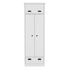 Elegant White Tifton Armoire: Opulence Personified.