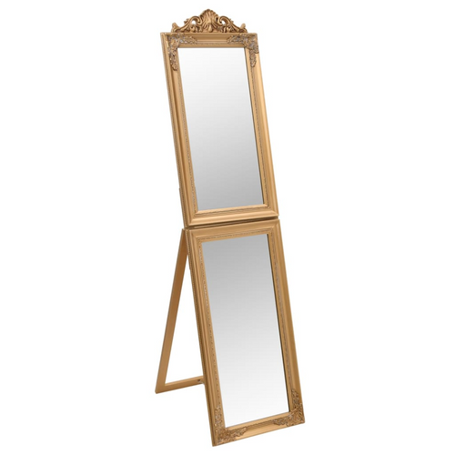 vidaXL Gold Free-Standing Mirror: Elegance Embodied