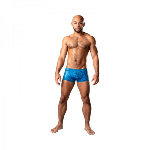 Sky Blue Charm: Male Power Mini Shorts