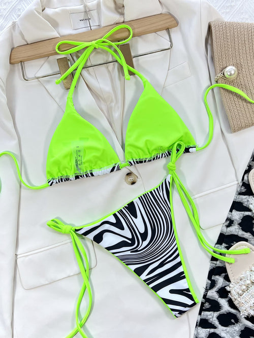 Zebra Love: Wild Halter Bikini 💖