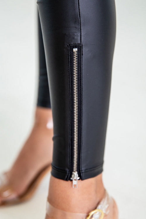 Heidi Zip-Detail Faux Leather Leggings: Style Upgrade!