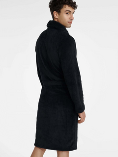 Untimes Black Men's Bathrobe: Pure Elegance