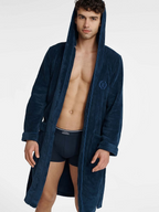 Luxury Navy Henderson Bathrobe: Modern Gent's Essential