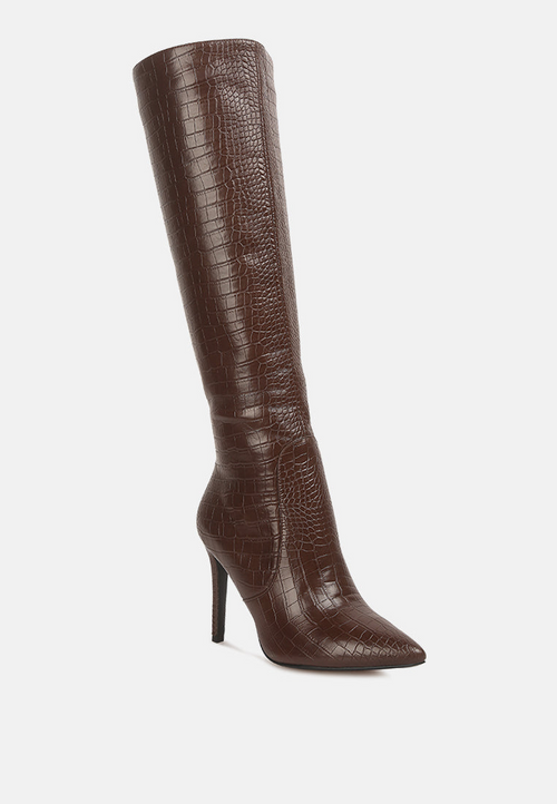 Luxurious Croc Calf Boots: Unrivalled Elegance!