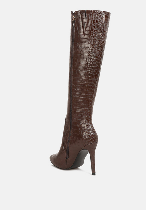 Luxurious Croc Calf Boots: Unrivalled Elegance!