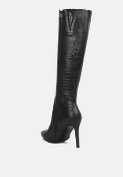 Luxurious Croc Calf Boots: Unrivalled Elegance!