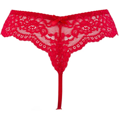 Radiant Red Rose Lace Thong: Confidently Alluring 🌹