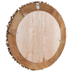 Luxury Teak Round Wall Mirror: Opulent Elegance