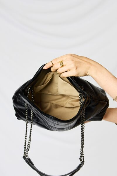 The Noble Faux Leather Chain Handbag