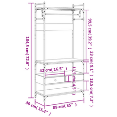 vidaXL Smoked Oak Wardrobe: A Bard's Elegance