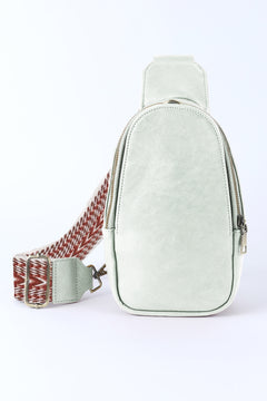 Gray Faux Leather Crossbody Chest Bag: Magnificence.