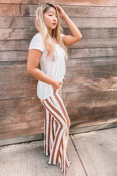 Fringed Striped Bell Bottoms: Style & Comfort! 🌸👖