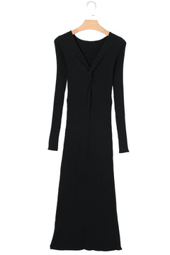 Black Ribbed Knit Dress: Timeless Sophistication