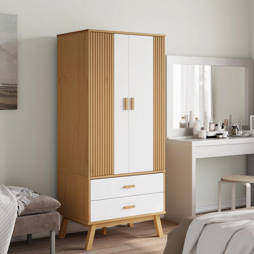 vidaXL Luxury Pine Wood Wardrobe: Opulent Elegance