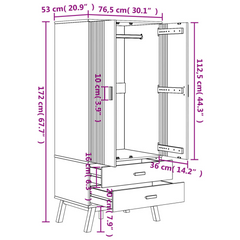 vidaXL Luxury Pine Wood Wardrobe: Opulent Elegance