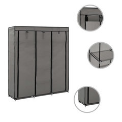 VidaXL Luxury Grey Wardrobe: Opulence Personified.