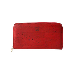 IKON SWEDEN Sustainable Cork Vegan Zip Wallet: Bordeaux