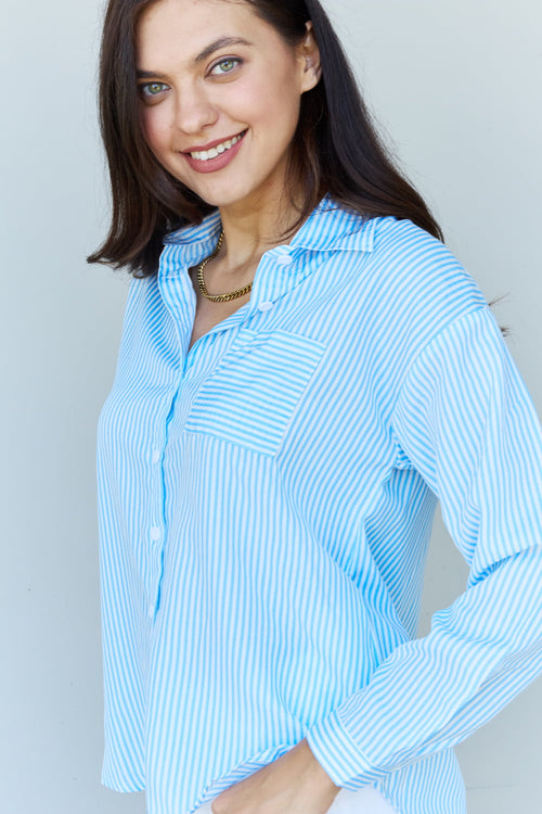 She Means Business Striped Shirt: Elevate Effortlessly!