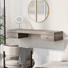 The Log Gray Vanity Desk: Refined Luxury