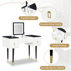 LED-Lit Vanity Set: A Royal Beauty Scene