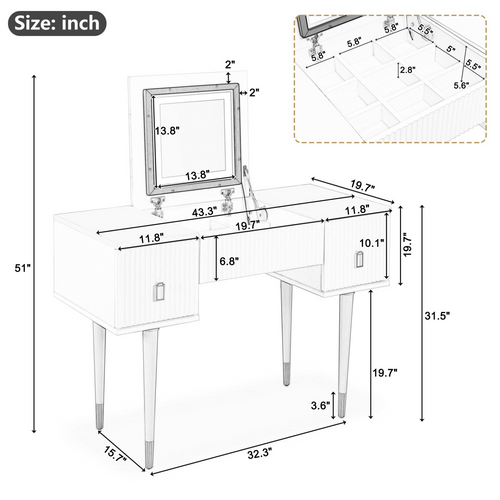 LED-Lit Vanity Set: A Royal Beauty Scene