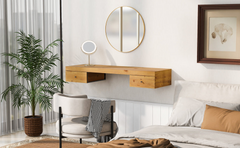 The Natural Wood Wall-Mounted Vanity by Elegance