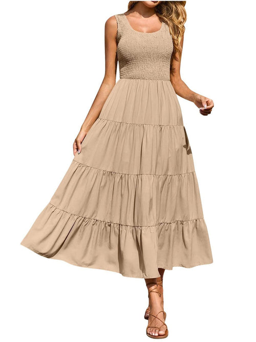 Elegant Tiered Smocked Dress: Timeless Sophistication